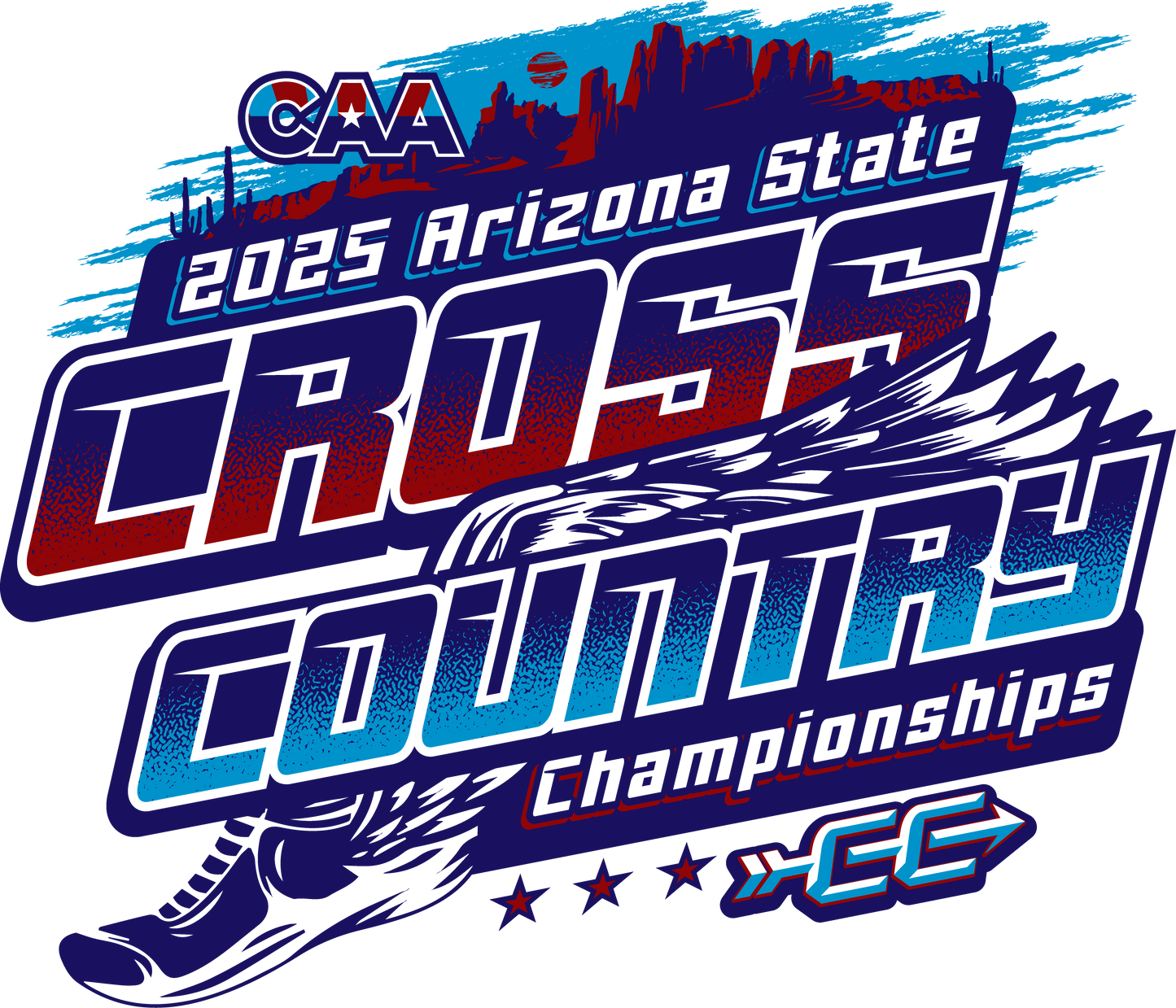 2025-26 CAA State Championship Cross Country Sticker 4-Pack