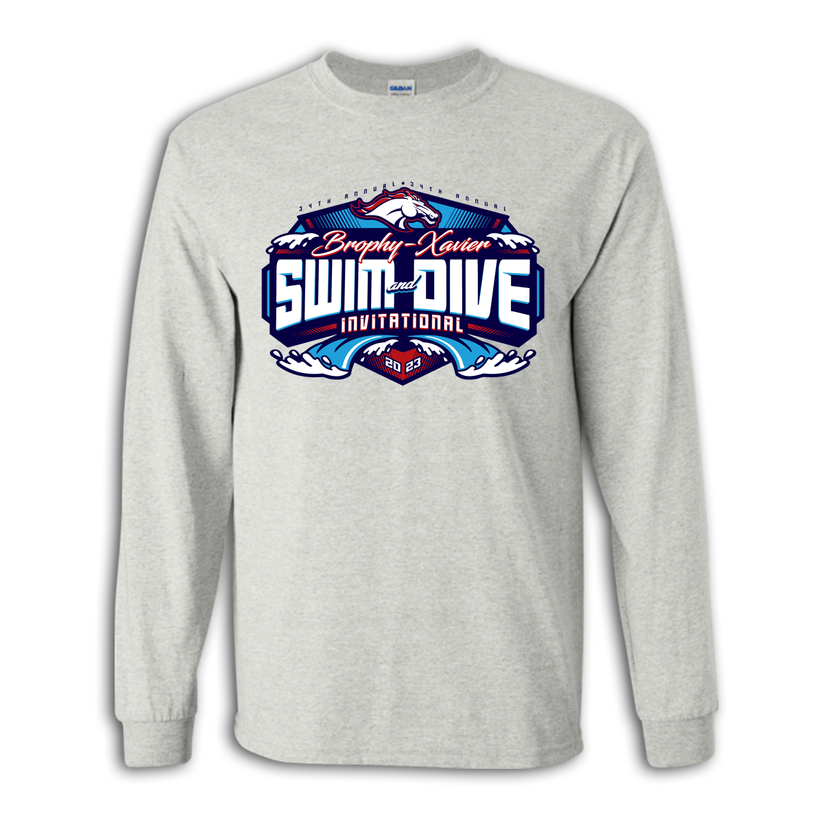2023 Brophy/Xavier Swim & Dive Invitational Long Sleeve Shirt