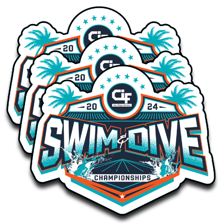 2024 CIF-SDS Championship Swim & Dive Sticker 3-Pack